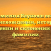 Фамилия Баукова: все о происхождении, истории, значении и склонении этой фамилии