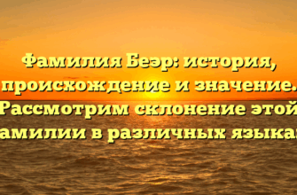 Фамилия Беэр: история, происхождение и значение. Рассмотрим склонение этой фамилии в различных языках.