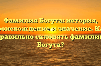 Фамилия Богута: история, происхождение и значение. Как правильно склонять фамилию Богута?