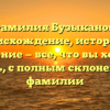 Фамилия Бузыканов: происхождение, история и значение — все, что вы хотели знать, с полным склонением фамилии