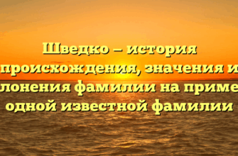 Шведко — история происхождения, значения и склонения фамилии на примере одной известной фамилии