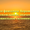 История фамилии Абрамычева: происхождение, значение и правильное склонение