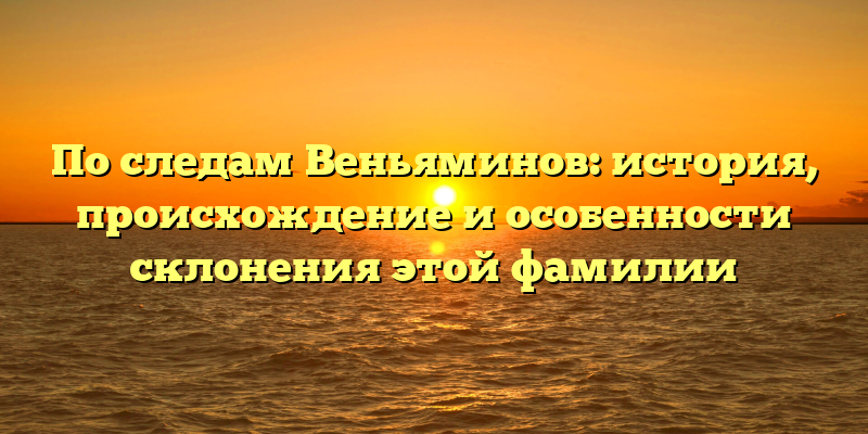 По следам Веньяминов: история, происхождение и особенности склонения этой фамилии