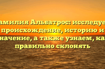 Фамилия Альбатрос: исследуем происхождение, историю и значение, а также узнаем, как правильно склонять
