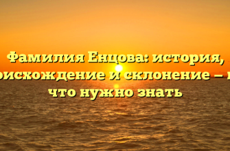 Фамилия Енцова: история, происхождение и склонение — все, что нужно знать