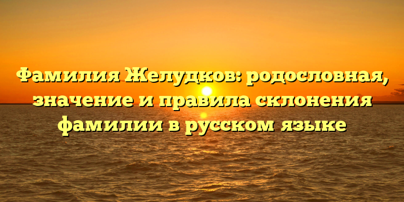 Фамилия Желудков: родословная, значение и правила склонения фамилии в русском языке