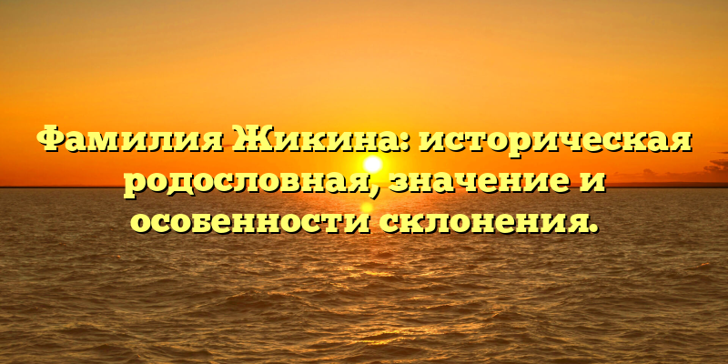 Фамилия Жикина: историческая родословная, значение и особенности склонения.