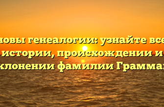 Основы генеалогии: узнайте все об истории, происхождении и склонении фамилии Граммаж
