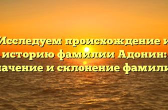 Исследуем происхождение и историю фамилии Адонин: значение и склонение фамилии