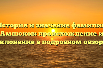 История и значение фамилии Амшоков: происхождение и склонение в подробном обзоре