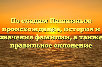 По следам Пашкиных: происхождение, история и значения фамилии, а также правильное склонение