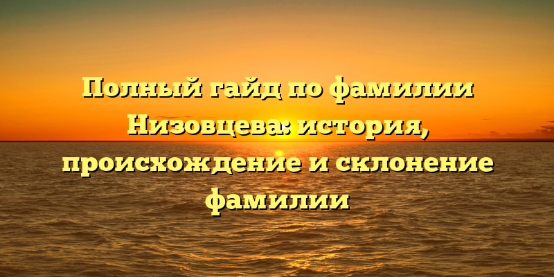 Полный гайд по фамилии Низовцева: история, происхождение и склонение фамилии