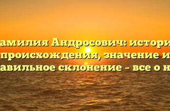 Фамилия Андросович: история происхождения, значение и правильное склонение – все о ней
