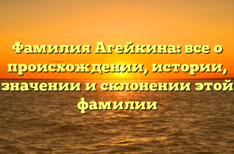 Фамилия Агейкина: все о происхождении, истории, значении и склонении этой фамилии