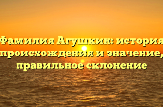 Фамилия Агушкин: история происхождения и значение, правильное склонение