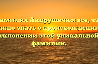Фамилия Андрушечко: все, что нужно знать о происхождении и склонении этой уникальной фамилии.