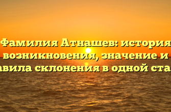 Фамилия Атнашев: история возникновения, значение и правила склонения в одной статье