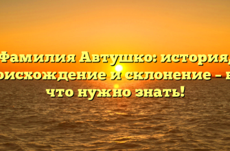 Фамилия Автушко: история, происхождение и склонение – все, что нужно знать!