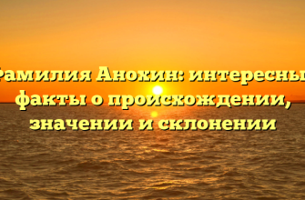 Фамилия Анохин: интересные факты о происхождении, значении и склонении