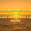 Фамилия Ансберг: история и происхождение, значение и правильное склонение в русском языке