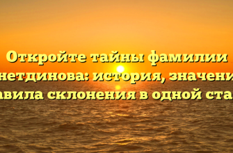 Откройте тайны фамилии Айнетдинова: история, значение и правила склонения в одной статье