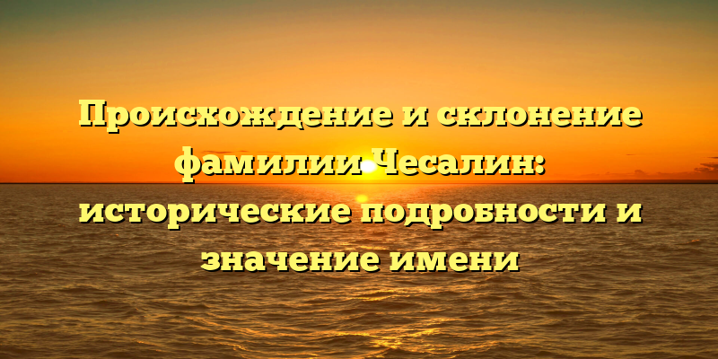 Происхождение и склонение фамилии Чесалин: исторические подробности и значение имени