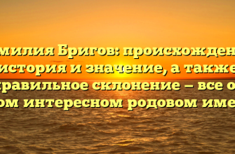 Фамилия Бригов: происхождение, история и значение, а также правильное склонение — все об этом интересном родовом имени