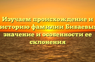 Изучаем происхождение и историю фамилии Бибаевы: значение и особенности ее склонения