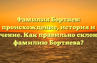 Фамилия Бортнев: происхождение, история и значение. Как правильно склонять фамилию Бортнева?