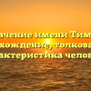 Значение имени Тимон: происхождение, толкование и характеристика человека