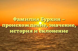 Фамилия Бурхин — происхождение, значение, история и склонение